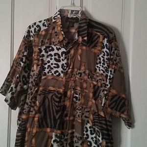 Men's Sangi USA Button-Front Casual Shirt Sz L